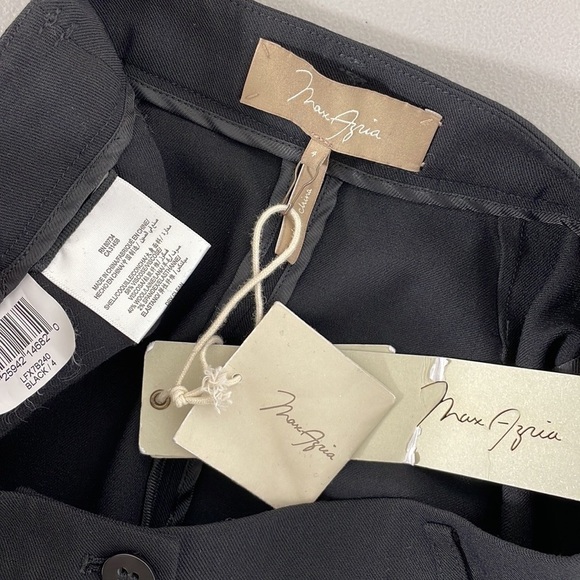 BCBGMAXAZRIA NWT Capris Pleats Pockets Wool Black Size 4 - Picture 9 of 12